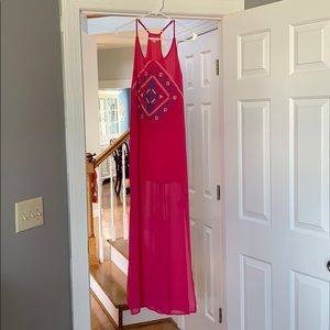 Hot pink maxi dress